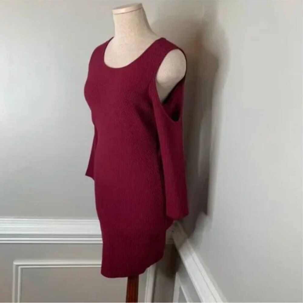 Rebecca Minkoff Josefina Women's Cold Shoulder Ribbed Bodycon Dress Size Medium - Picture 5 of 10
